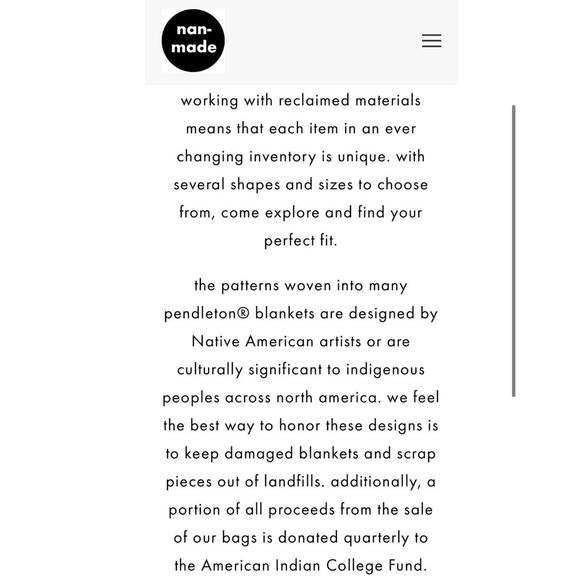 Beautiful Nan-Made Objects Pendleton Wool and Leather Cross-Body Purse - Picture 9 of 11